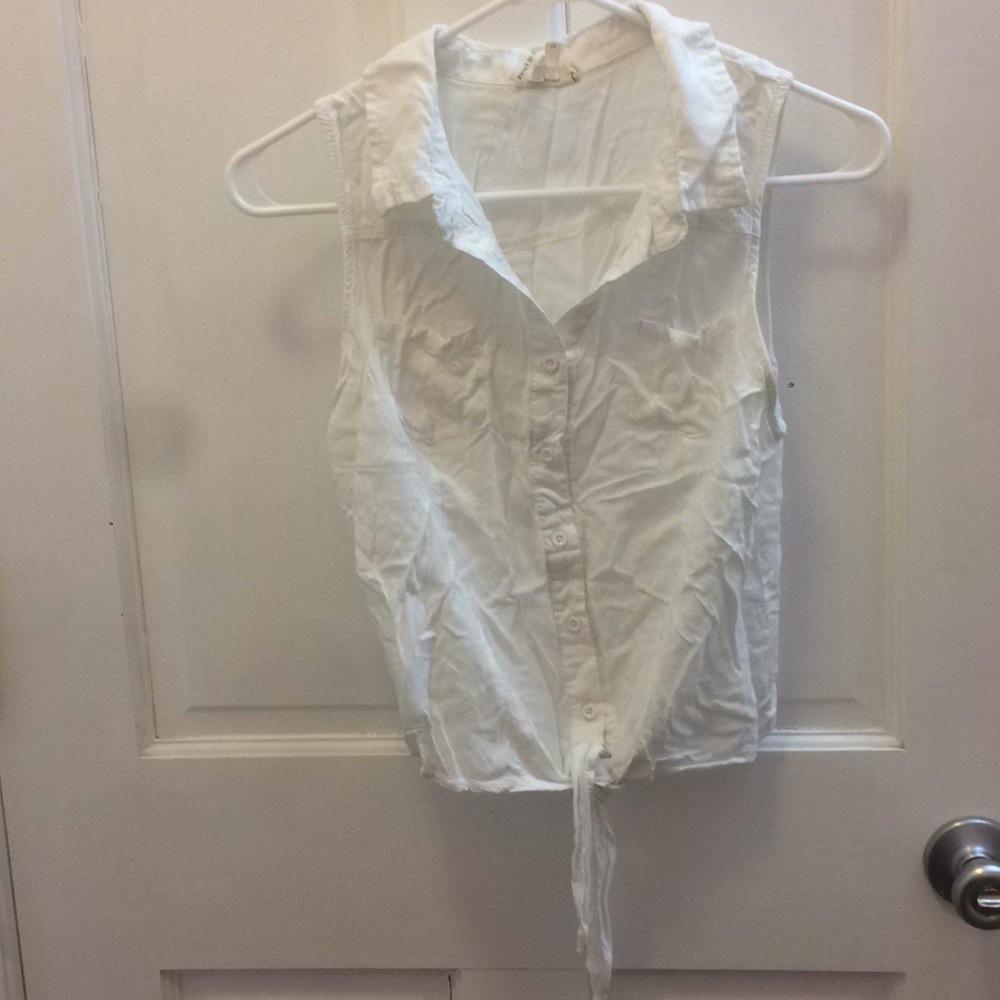 Pacsun white tie front crop top